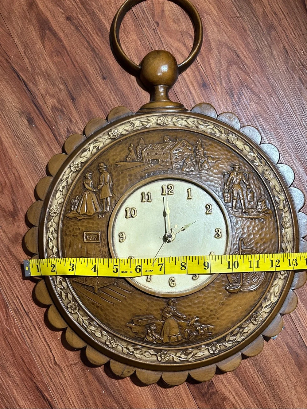Vintage Sexton Metal Wall Clock Made In USA, Not Working